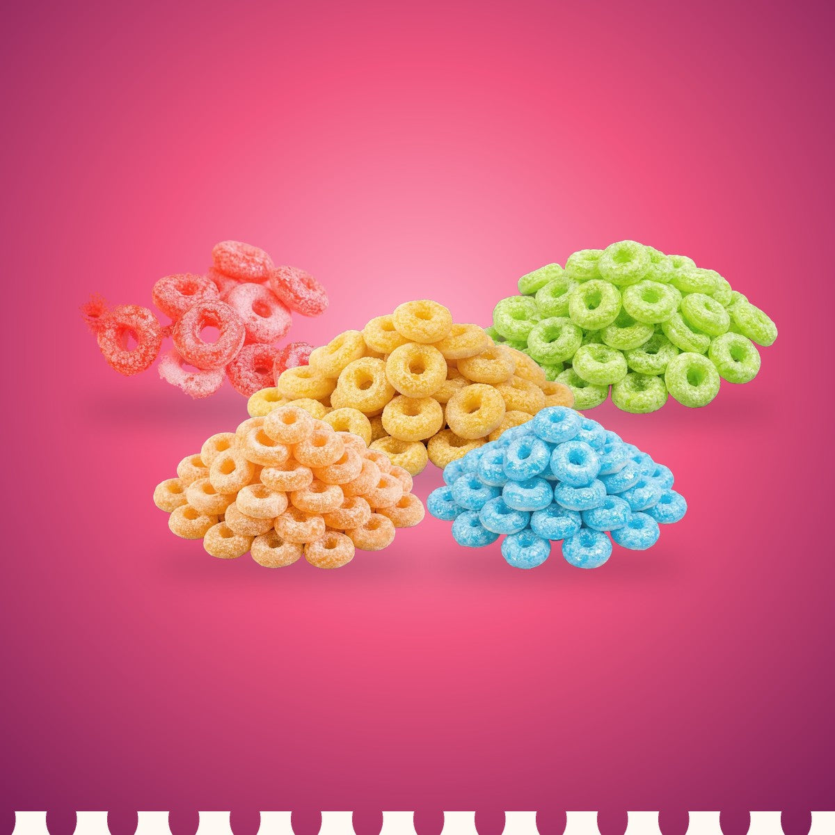 Frucht-Mix-Box mit fuenf fruchtigen gefriergetrockneten Sorten